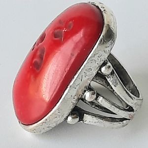 Lucky Brand Red Coral Stone Ring